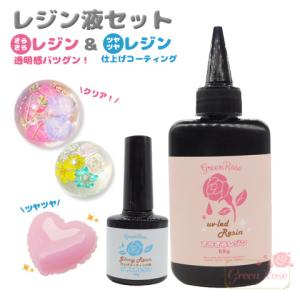 レジン液　当日発送　2種セット さらさらレジン65ｇ 仕上げコーティング筆タイプ10ｇ さらさら  2206 resin31-33set｜greenrosenetshopyumi