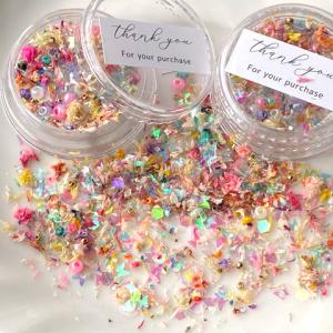 レジン封入 素材 材料 レジンアクセサリー 花びら ドライフラワー ホログラム ビーズ ミックス 1個 2402 rp-356 GreenRoseYumi