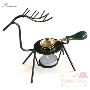 シーリングスタンプ用 ワックス炉 鹿 1個 ブラック 封蝋