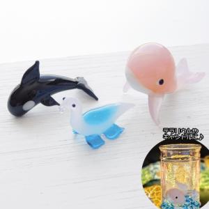 シマエナガ ガラス細工 ミニチュア 雑貨 置物 ガラス工芸品 : 佐竹