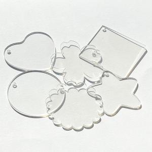 クリア アクリル プレート チャーム デコ 土台 全6種類 10個 高品質 透明 2305 ym1-2394｜greenrosenetshopyumi