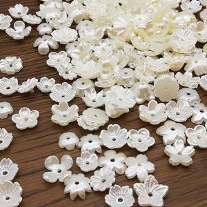 クリアカラー フラワーパーツ 全8色100g プラスチック フラワー 五弁花