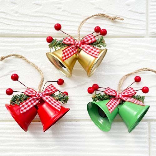 ベル オーナメント クリスマスカラー 鈴 リボン リース ツリー クリスマス 飾り ゴールド レッド...