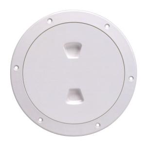 White - BECKSON MARINE Beckson 20cm Smooth Centre Screw Out Deck Pla 並行輸入