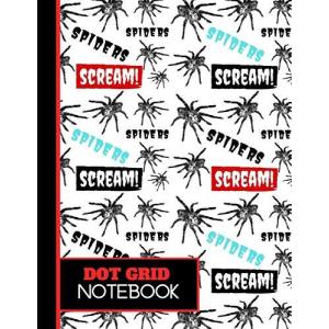 DOT GRID: Trendy Spider Style Pattern Print Gift - Spider Dot Grid Notebook｜greenshop12