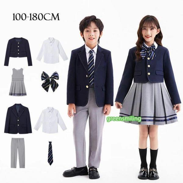 子どもスーツ 入学式スーツ セットアップ ジャケット シャツ パンツ ワンピース ネクタイ 韓国風 ...