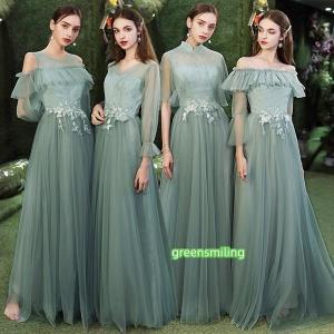 【サイズ有XS/S/M/L/XL/2XL】ハワイ 結婚式 リゾートワンピ ブライズメイド ドレス ロング グリーン ドレス 大人 ピアノ 発表会