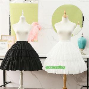パニエ 黒 膝丈 調整可能パニエ メイド服 大人ドレス用 lolita コスプレ