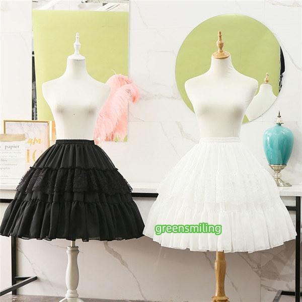 パニエ 黒 膝丈 調整可能パニエ メイド服 大人ドレス用 lolita コスプレ