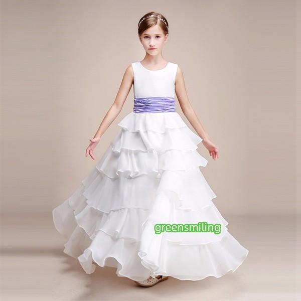 ピアノ発表会 ドレス ロング丈 ファスナー ワンピース ラウンド ラウンド ノースリーブ お姫様 着...