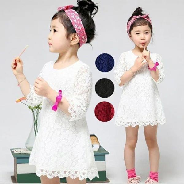 ワンピース ピアノ発表会 女の子 夏服 子供ドレス レースワンピース 韓国子供服 結婚式 セレモニー...