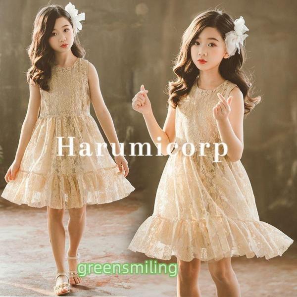 ドレス　子供　発表会　バラ柄　子ども お姫様 　レースワンピース お呼ばれ ピアノ演奏会 子供ドレス...