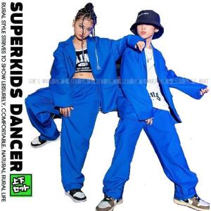 ダンス衣装 セットアップ スーツ ジャケット パンツ スーツ ヒップホップファッション 派手 K-POP 韓国 青｜greensmiling