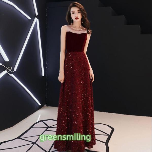 カラードレス ロングドレス 演奏会 発表会 カクテルドレス イブニングドレス 大人 パーティードレス...