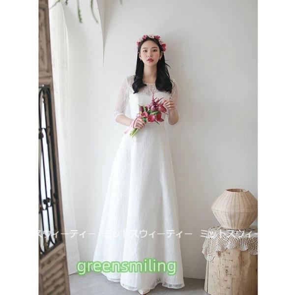 ウェディングドレス aラインドレス レース ウエディングドレス 二次会 花嫁 パーティードレス 披露...