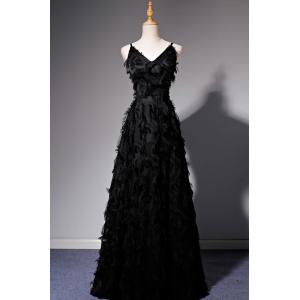 演奏会用ドレス 黒 カラードレス ロングドレス パーティードレス ウェディングドレス 発表会 結婚式...