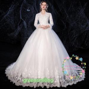 ウェディングドレス 二次会 結婚式 披露宴 ブライダル 半袖 総レース ロングドレス 花嫁 ウエディングドレス Aライン オフホワイト ファスナー リゾート 前撮り ウェディングドレス 二次会 結婚式 披露宴 ブライダル ロングドレス