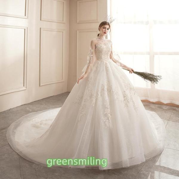 ウェディングドレス 二次会 結婚式 披露宴 ブライダル ロングドレス 花嫁 ウエディングドレス プリ...