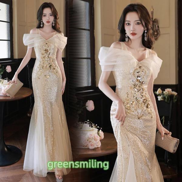 カラードレス ファスナー パーティードレス ロングドレス 結婚式 二次会 発表会 花嫁 ウェディング...