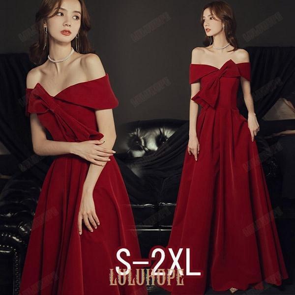オフショルダー ドレス 大人 ピアノ 発表会 編み上げ ロング丈 パーティー 演奏会 結婚式 ワンピ...
