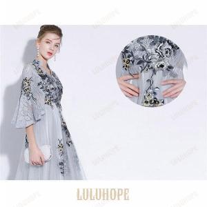 ロングドレス 演奏会 袖付き 大きいサイズ 結...の詳細画像2