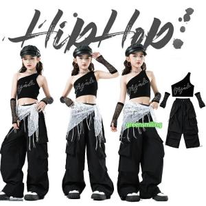 女の子 キッズ ダンス衣装 ダンス 黒 セットア...の商品画像