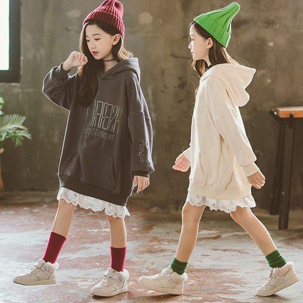 子供服 ワンピース 女の子 長袖 子供ドレス dress キッズ 春秋 膝丈ワンピース ロングTシャ...