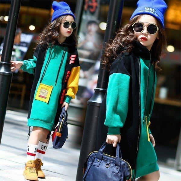 子供服 ワンピース 女の子 長袖 子供ドレス dress キッズ 春秋 膝丈ワンピース ロングTシャ...