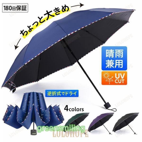 折りたたみ傘 大きい メンズ 晴雨兼用 日傘 手動 逆 軽量 レディース コンパクト 風に強い
