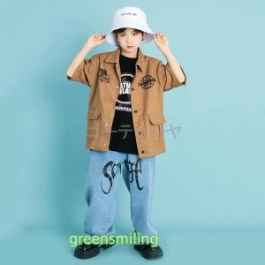 HIPHOP 夏 キッズダンス衣装 ヒップホッ...の詳細画像2
