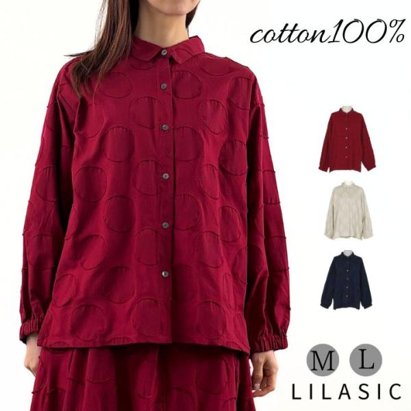 ノースオブジェクト リラシク LILASIC ドット ジャカード ブラウス シャツブラウス レディー...