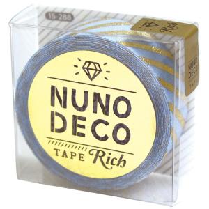 KAWAGUCHI 手芸用品 NUNO DECO ヌノデコテープ リッチストライプ ブルー 15-288  同梱不可