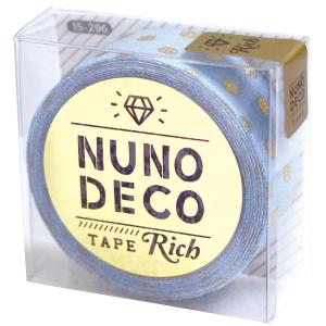 KAWAGUCHI 手芸用品 NUNO DECO ヌノデコテープ リッチドット ブルー 15-296  同梱不可
