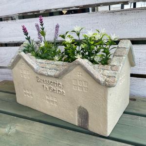 ロフュージュワイドS WB穴ありお家型プランター /グラスファイバー