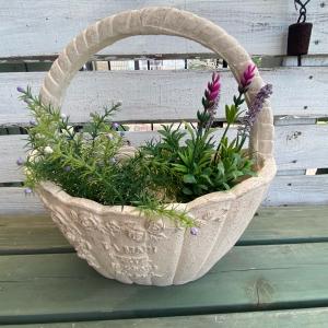 ローズリエールバスケット  ホワイト穴ありプランター /グラスファイバー