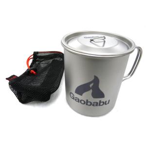 ガオバブ(Gaobabu)Gaobabuチタンマグカップ 400ml フタ・メッシュ袋付チタニウム ...