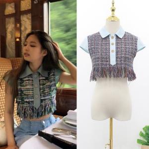 BLACKPINK Jennie 韓流グッズ 半袖 ポロシャツ Tシャツ