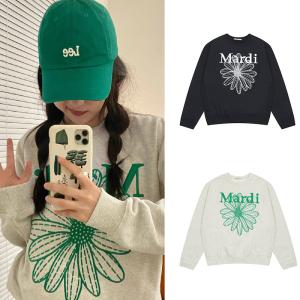 翌日発送 Mardi Mercredi マルディメクルディ パーカー SWEATSHIRT スウェット シャツ FLOWER MARDI フラワー マルディ レディース ファション 長袖 に刺繍