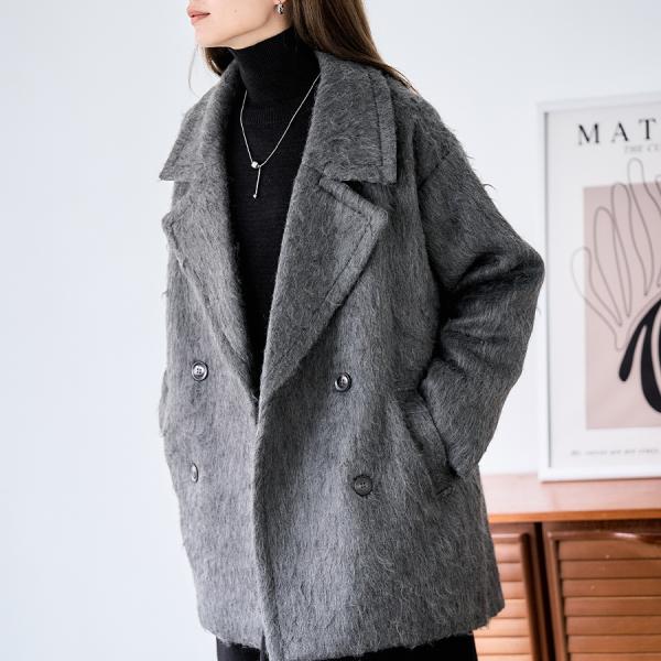 シャギー ミドルダブル コクーンコート