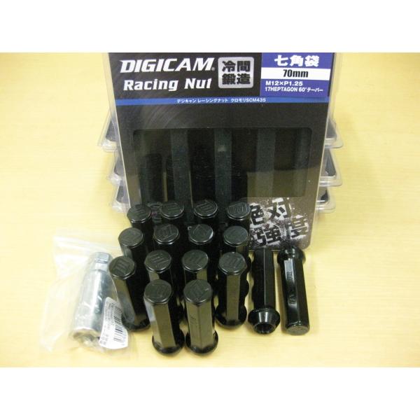 DIGICAM/デジキャン クロモリナット16本 7角袋タイプ70mm P1.25 &amp; [専用90m...