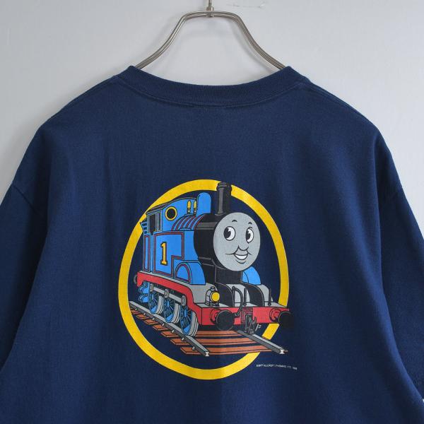 90s Thomas &amp; Friends 機関車トーマス 両面プリント Tシャツ 電車 トレイン ヴ...