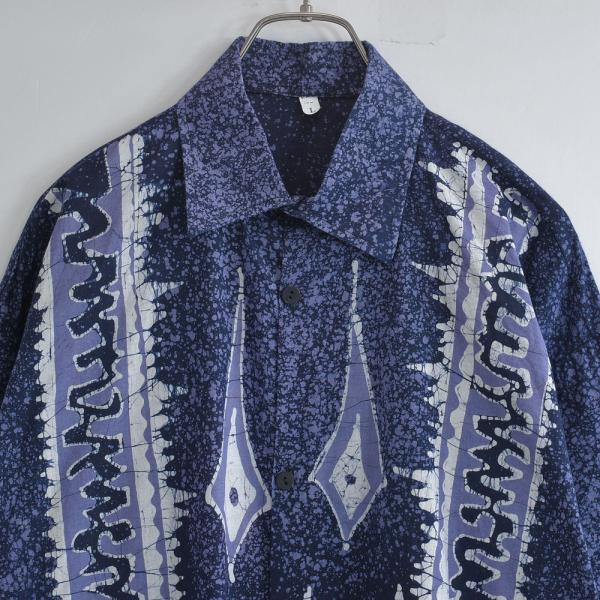90〜00s Unknown バティック柄 総柄 シャツ ジャワ更紗 スーベニア ヴィンテージ 長袖...
