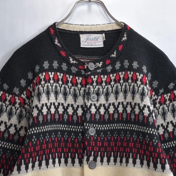 50〜60s Jesild ノルディック ウールニット カーディガン スカンジナヴィアスタイル ヴィ...