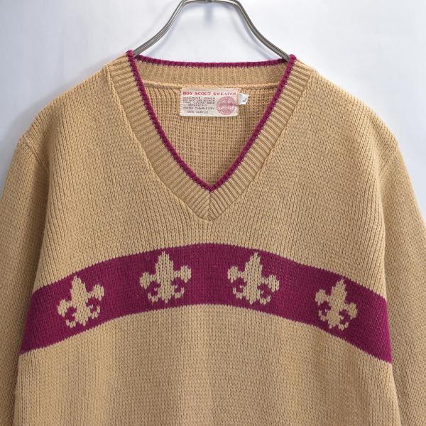 Rare! Vintage BOY SCOUT ボイースカウト オフィシャル プルオーバーニット B...