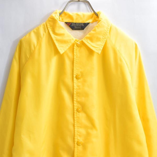 70〜80s Sears シアーズ USA ロゴプリント コーチジャケット イエロー ヴィンテージ ...