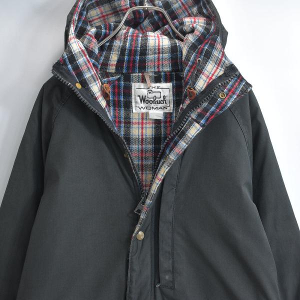 70〜80s USA製 WOOLRICH ウールリッチ  グッドフェードブラック チェックライニング...