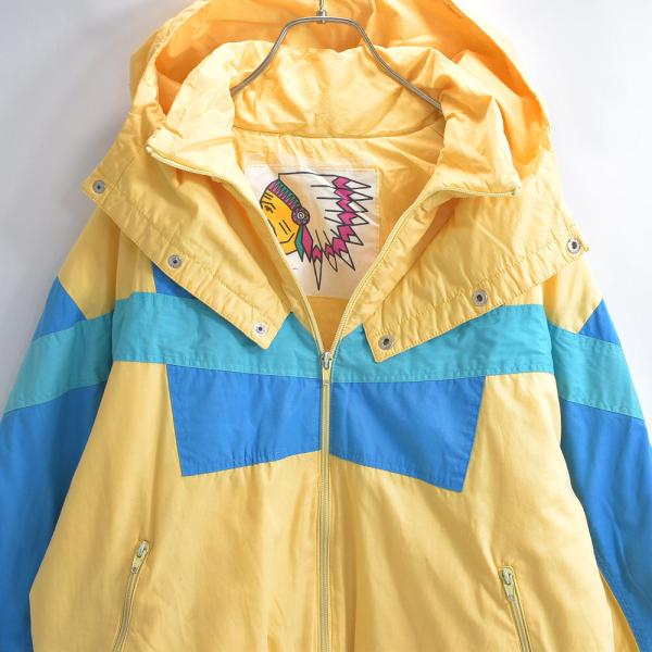 80〜90s デンマーク製 DK ディーケー カラーブロック 切替デザイン シェルジャケット ジャン...