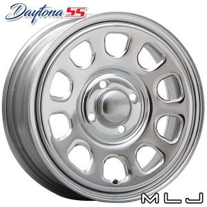 MLJ デイトナ SS 14インチ 5.0J +42 4-100 クローム 4本で送料無料 