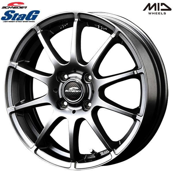 N-BOX等 MID シュナイダー スタッグ 14インチ 4.5J 4H100 +43 メタリックグ...