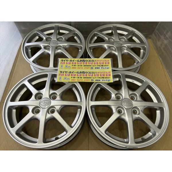 SUBARU　PLEO　純正アルミホイール　DAIHATSU　OEM　14　4.5j　+45　シルバ...